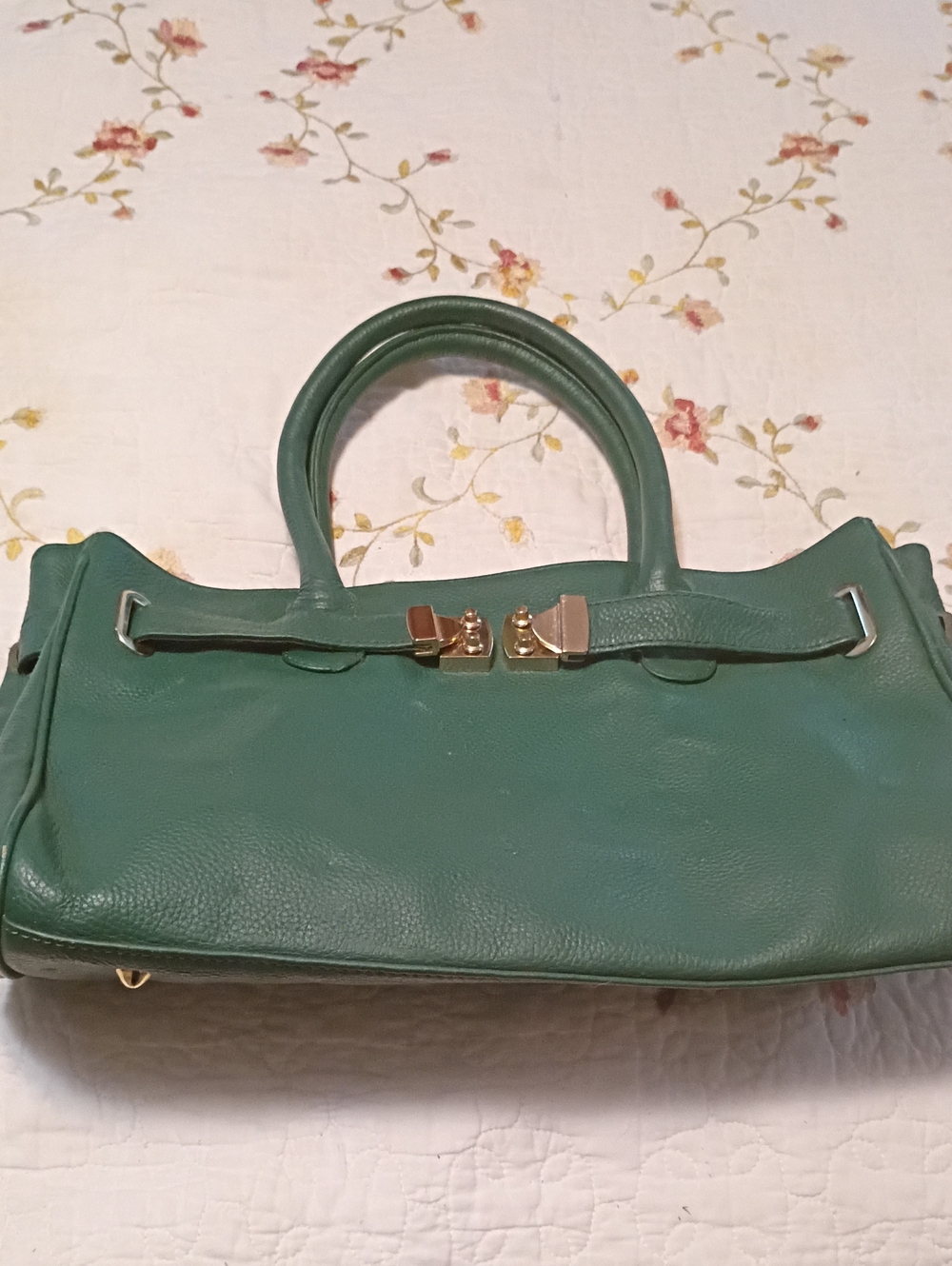 Green Leather Onna Ehrlich Satchel.